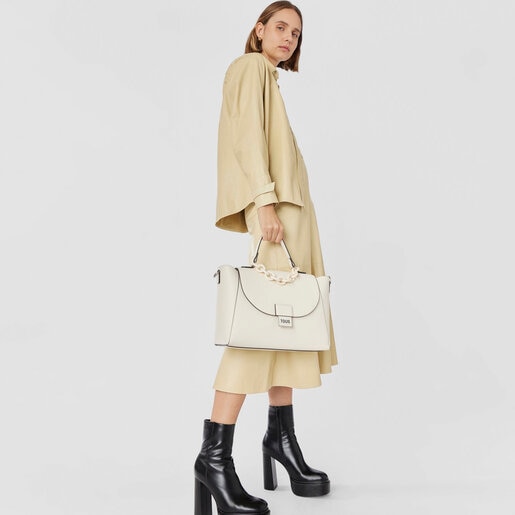 M50329 Louis Vuitton 2015 TOURNON Soft Leather Handbag-Beige