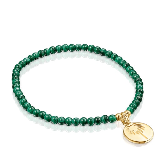 Silver vermeil National Day Bracelet with malachite