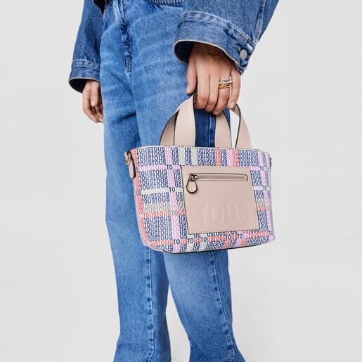 ベージュ＆レッドのスモール・トートバッグ TOUS Cecilia