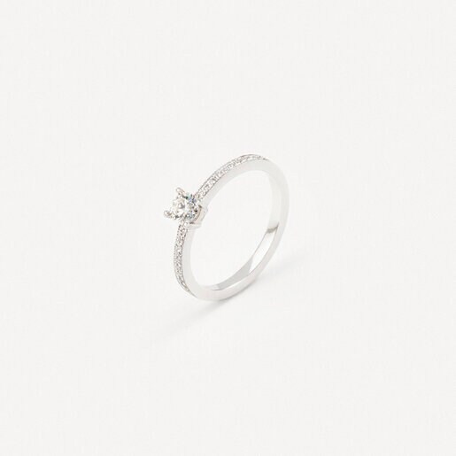 Solitario de oro blanco con diamante TOUS ATELIER