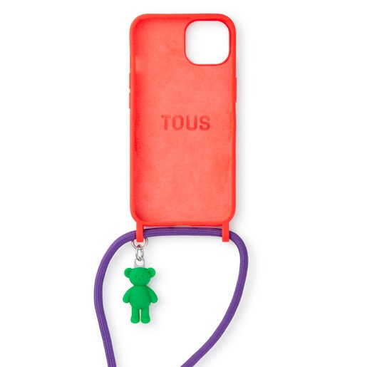Orange-colored Delray 13 hanging Cell phone cover TOUS Rope Bear