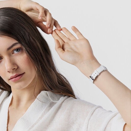 腕時計 Baby Bearホワイト　ベルト：牛革 / ステンレススチール/ 28mm