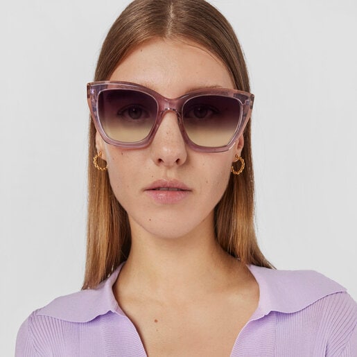 نظارات شمسية باللون الأرجواني من التشكيلة Pale Square
