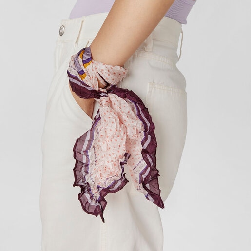 Burgundy silk TOUS Emmeline Crinkled Scarf