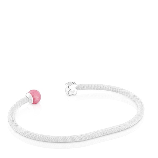 إسورة من الفضة مُرصّعة بالرودونايت من تشكيلة Icon Mesh