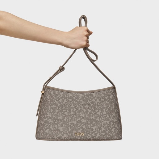 Large taupe-colored Crossbody bag Kaos Mini Lines