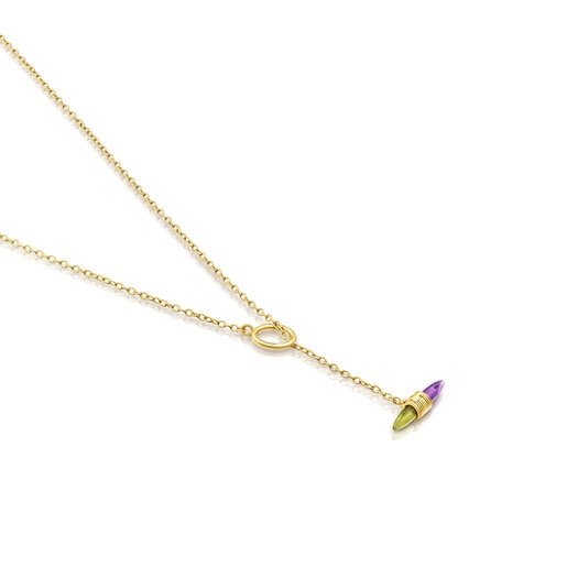 Gold Lure Necklace with gemstones