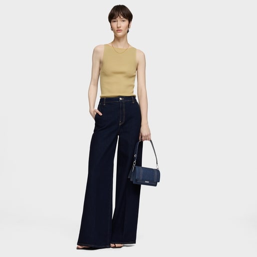 תיק צד Audree קטן בסגנון ג'ינס בצבע כחול