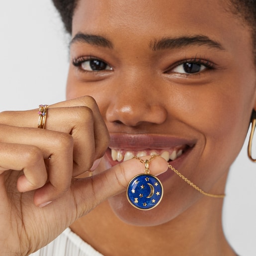 Большая подвеска-диск Magic Nature с луной и лазуритом