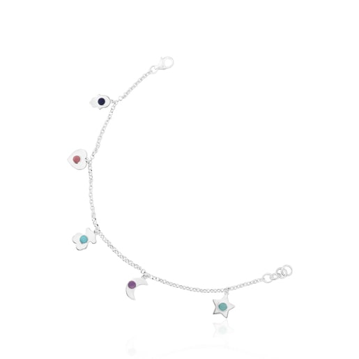 Pulsera Super Power de Plata con Gemas