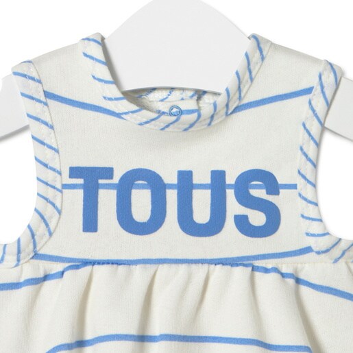 Girls stripy dress in Vibrant blue