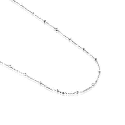 Gargantilla de plata con bolas intercaladas, 60 cm Chain