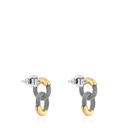 Short steel and 14kt gold Earrings TOUS Unlock