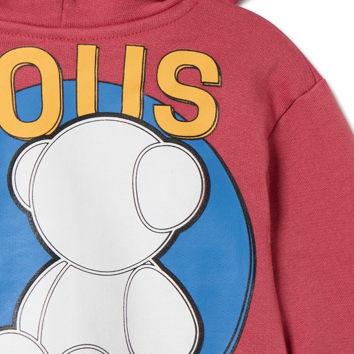 Sweatshirt com capuz Bold Bear Casual grená