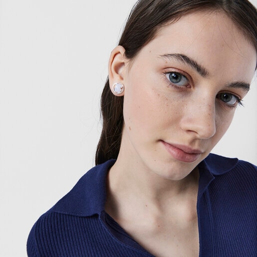 Silver Camille Earrings with Chalcedony