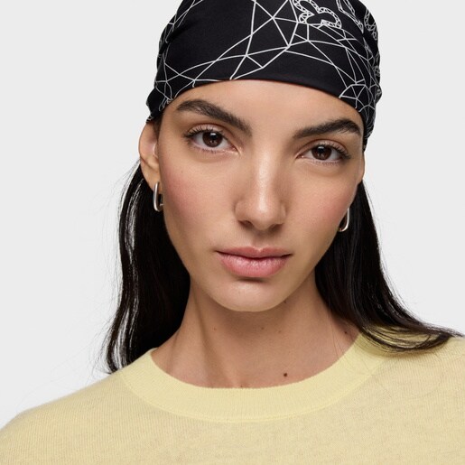 Pañuelo cuadrado pequeño negro TOUS All in Bandana