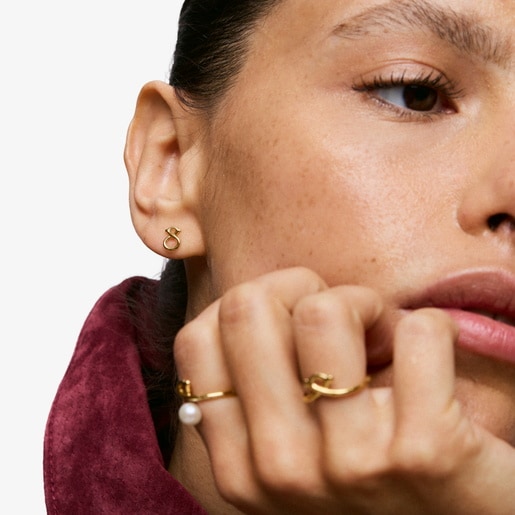 8 mm 9kt gold bear-motif Earrings TOUS Infinity
