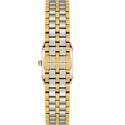 ساعة تناظرية بسوار من الصُلب باللونين الذهبي والفولاذي من تشكيلة TOUS 1950