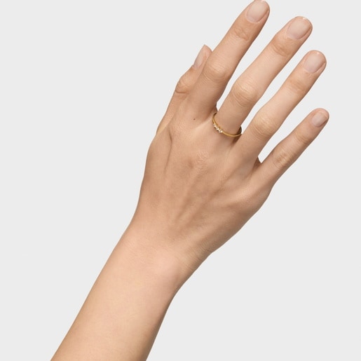Gold Strip ring with diamonds Les Classiques