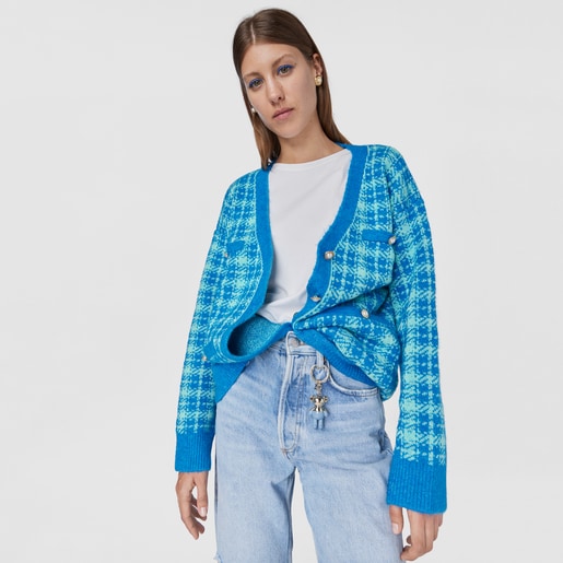 Gold and blue TOUS Teddy Bear Key ring