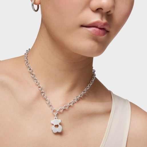 Silver Sweet Dolls bear-heart Pendant