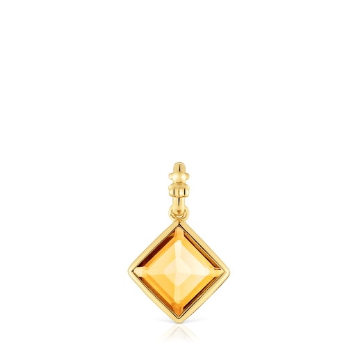 Small 18kt gold plating over silver Pendant with citrine Medallions