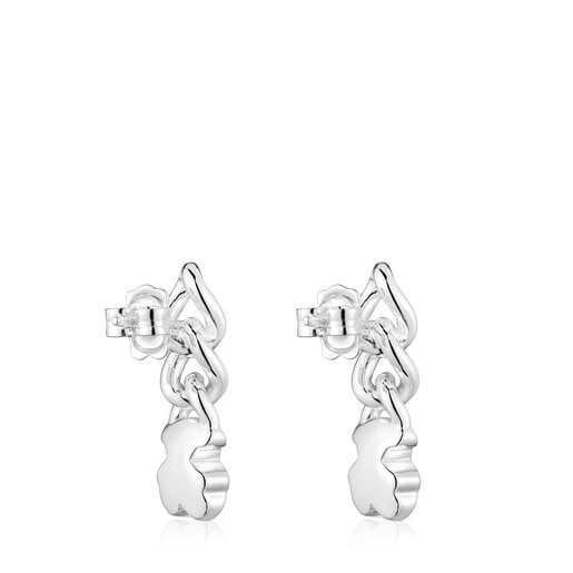 Short silver bear Earrings Bold Motif