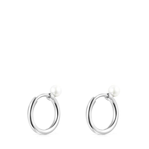 TOUS Basics small Earrings in Silver with Pearl