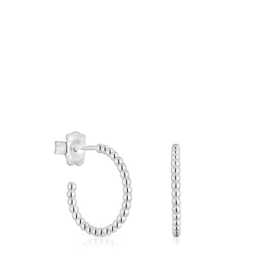 Boucles d’oreilles anneaux billes en argent 15 mm courtes TOUS Basics