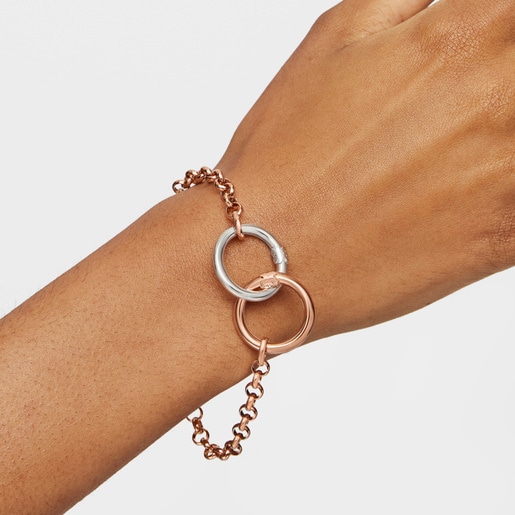 Rose Silver Vermeil TOUS Hold Bracelet 17cm.