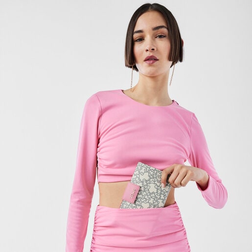 財布  Kaos Mini  M  合成皮革 ベージュ・ピンク