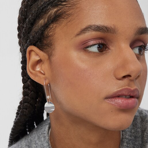 עגילי Nenufar עשויים כסף בשילוב פנינה