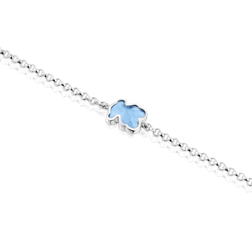 Silver chain Bracelet with laboratory-grown blue spinel Icon Color LGG