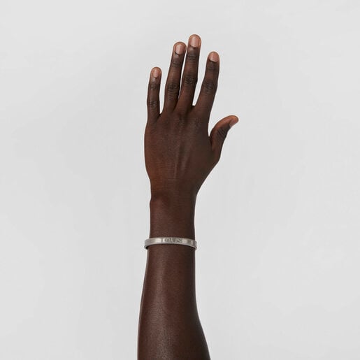 Steel TOUS Mesh Bracelet with embossed TOUS letters. 0,8cm. 17cm.