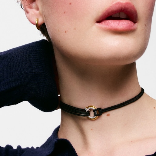 Collar largo de plata en color negro TOUS Basics