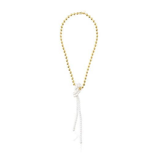 Silver vermeil Gloss Necklace with cultured pearls