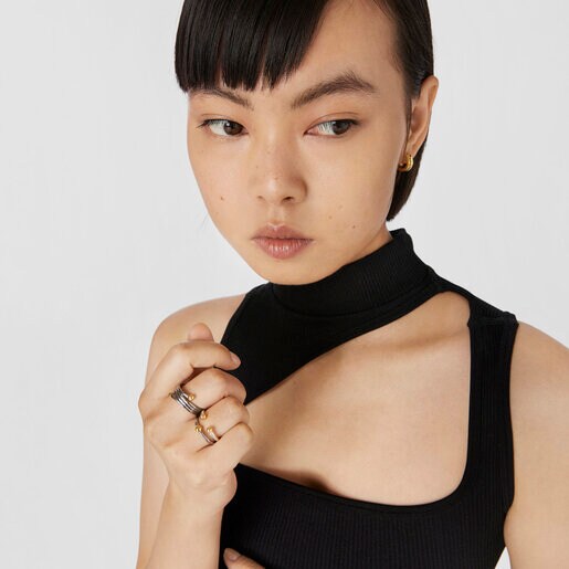 טבעת פתוחה Beach מוורמיל כסף וכסף כהה