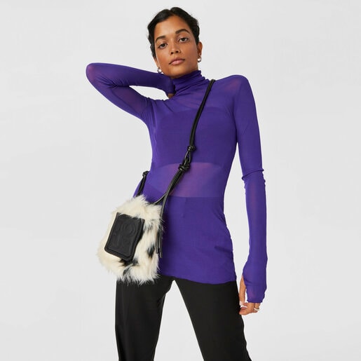 Black and white TOUS Empire Fur Minibag
