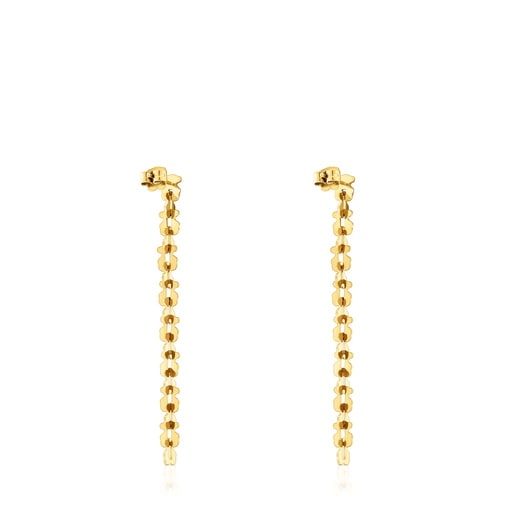 Long gold-colored steel Earrings with bear motifs TOUS Carrusel