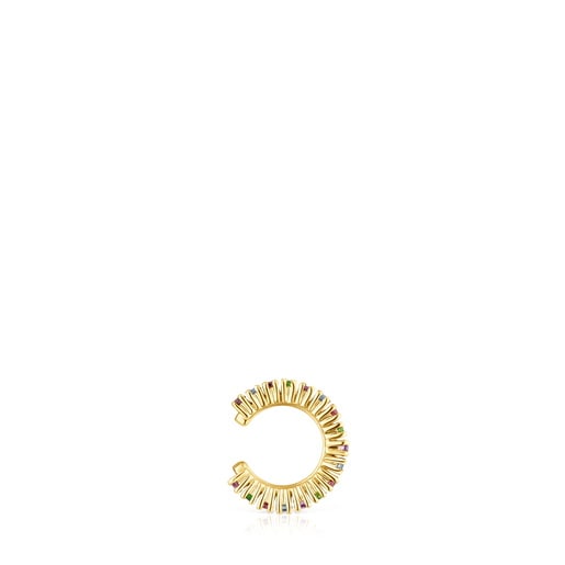 Earcuff con placcatura in oro 18 kt su argento e gemme TOUS Straight