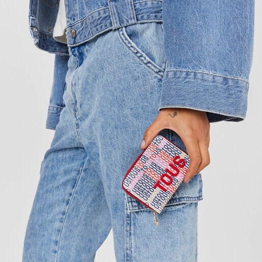 Monedero beige y rojo TOUS Cecilia