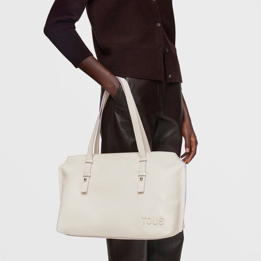 Beige leather City bag TOUS Candy