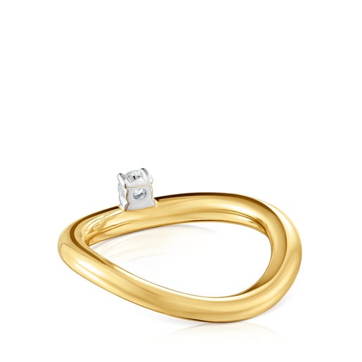 Gold gradient ring with diamond New Hav