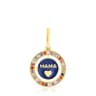 Ciondolo TOUS Crossword Mama con placcatura in oro 18 kt su argento, gemme e smalto