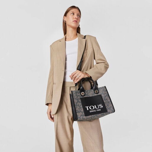 Mittelgroße Shoppingtasche Amaya Kaos Icon in Schwarz