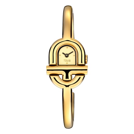Analogowy zegarek z bransoletą z powlekanej stali w kolorze złota TOUS MANIFESTO