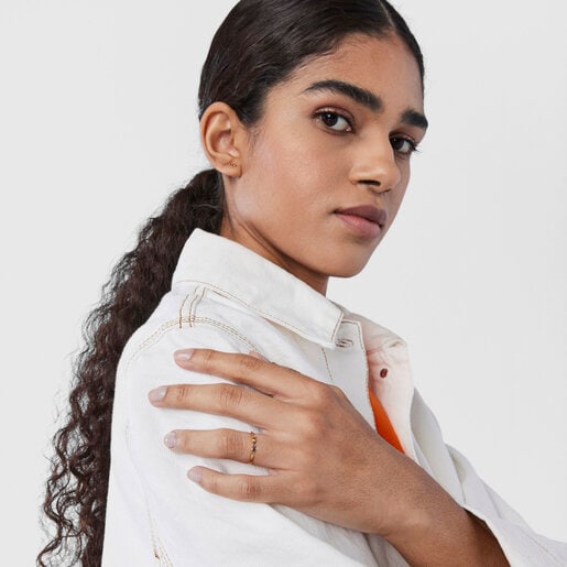 Золотое обручальное кольцо Straight Color с драгоценными камнями