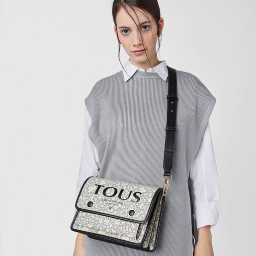 Medium beige and black Audree Kaos Mini Crossbody bag