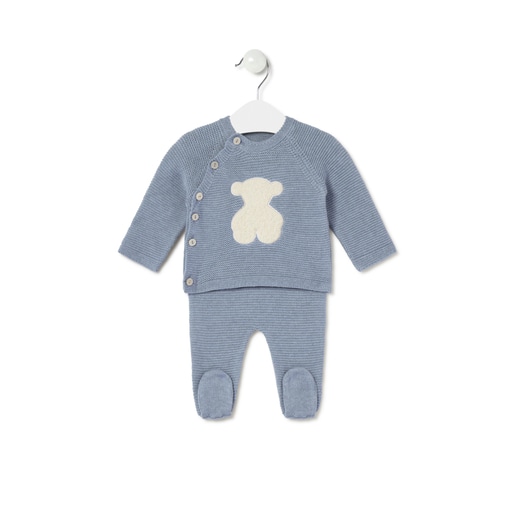Newborn baby set in Tricot blue