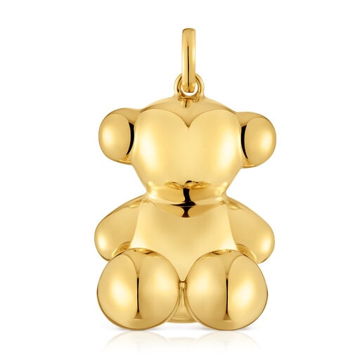 Extra large bear Pendant, with 18 kt gold plating over silver Bold Bear